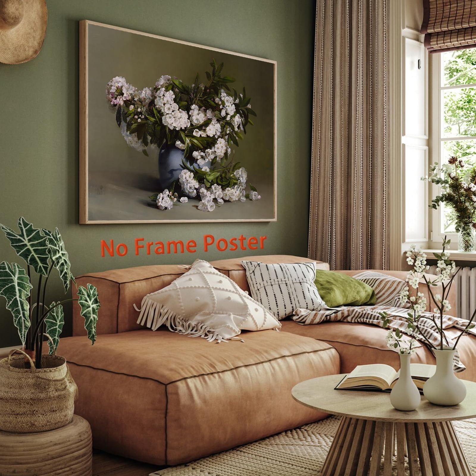 JCSMHVLA Vintage Farmhouse Floral Wall Art Painting Retro Landscape Prints Vi…