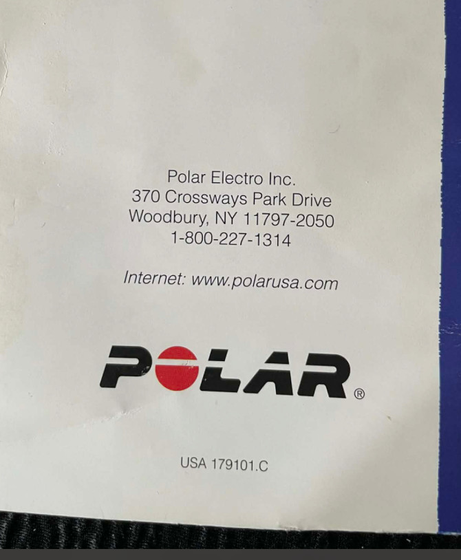 Directions Polar Protrainer NV HRM Heart Rate Monitor User’s Manual ONLY