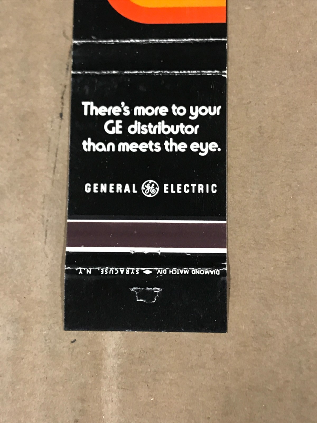 Vintage General Electric – “More To Your GE Distributor” – Matchcover, Matchbook