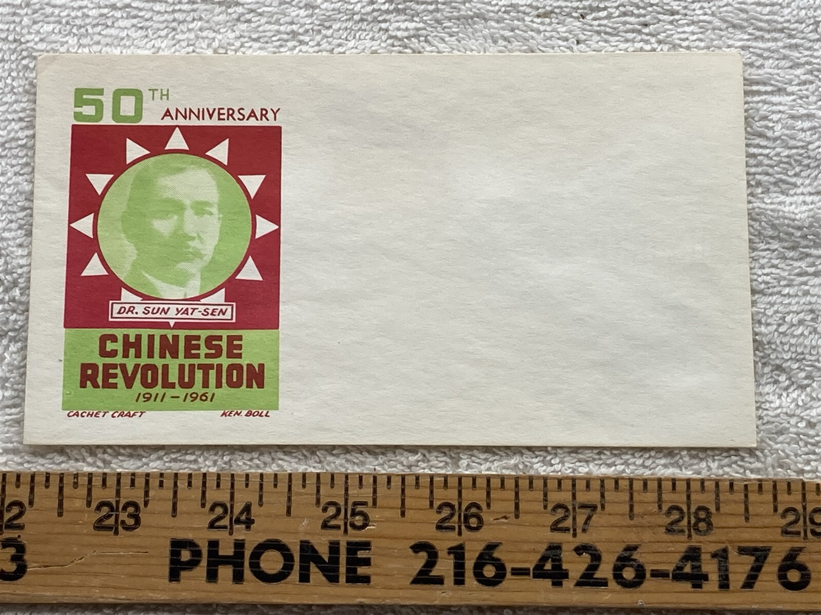 1961 Chinese Revolution Dr. Sun Yat Sun Postal Cover Vtg