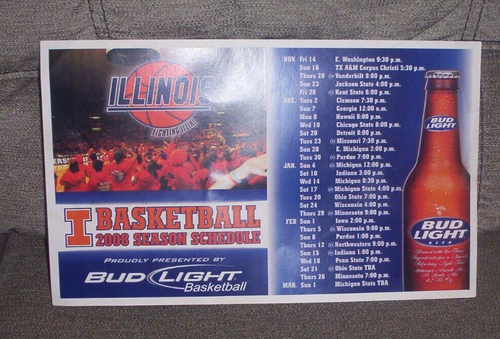 2008 University of Illinois Basketball Schedule / Fighting Illini / 14 x 9