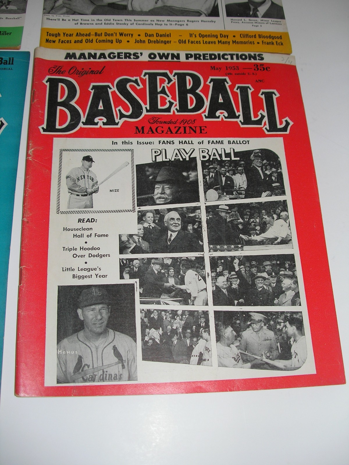 LOT of 4 -1952- 1953 Baseball The Fan`s Magazines