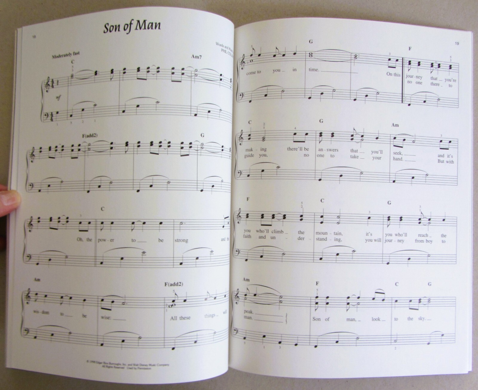 DISNEY TARZAN~WORDS & MUSIC BY PHIL COLLINS~EASY PIANO SCORE SHEET MUSIC~NEW