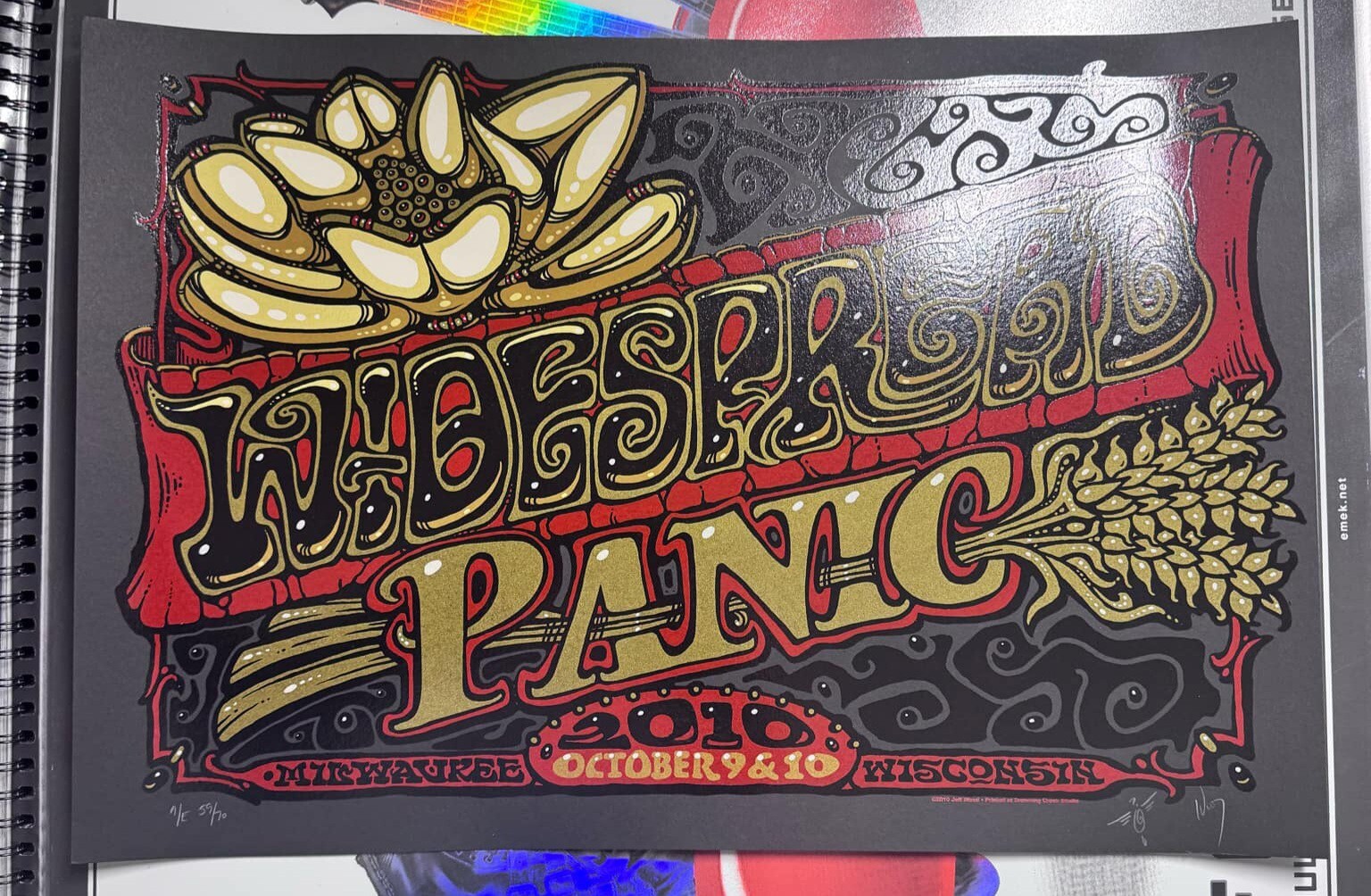 Widespread Panic Poster AE x/70 Milwaukee 2010 Wood Poster not sperry Emek