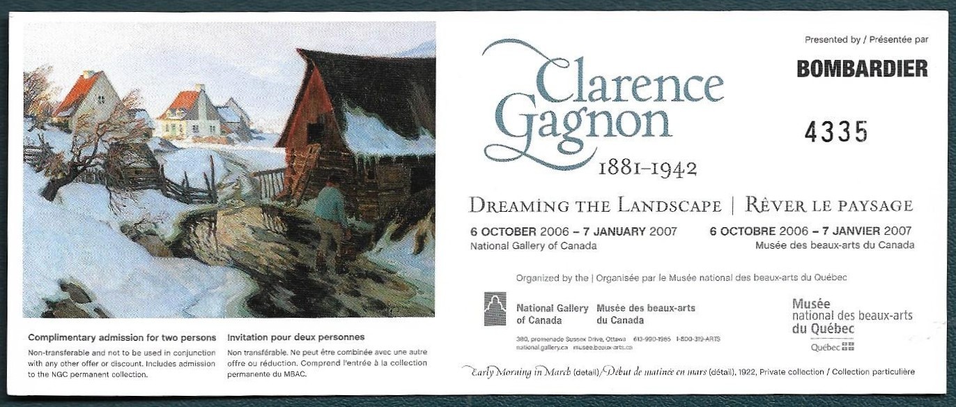 Edwin Holgate Exhibition @ National Gallery Canada 2006-7 & Clarence Gagnon Nude