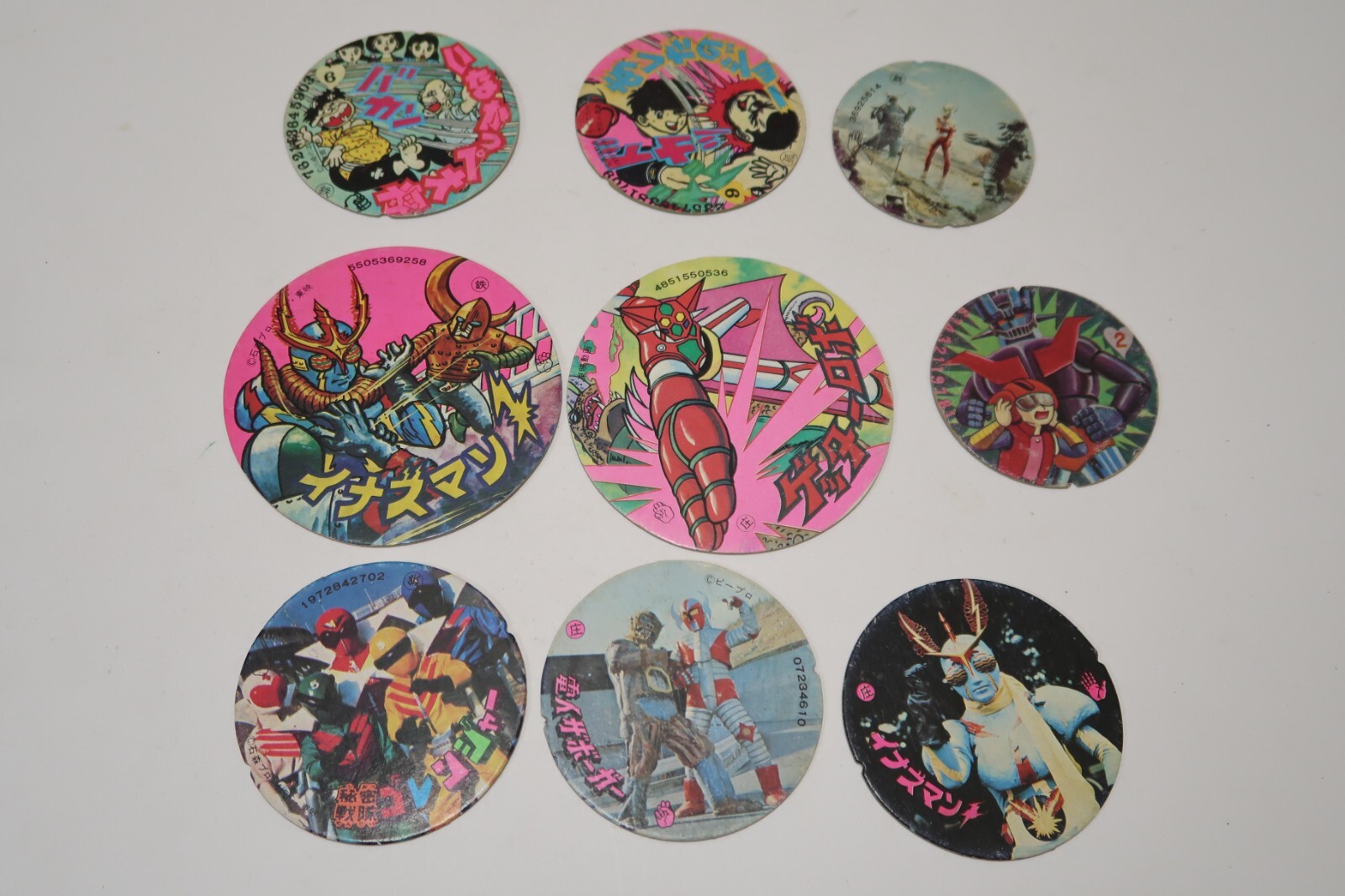 Vintage Japanese Menko Cards Lot – Approx. 140 Pieces Masked Rider Mazinger Z