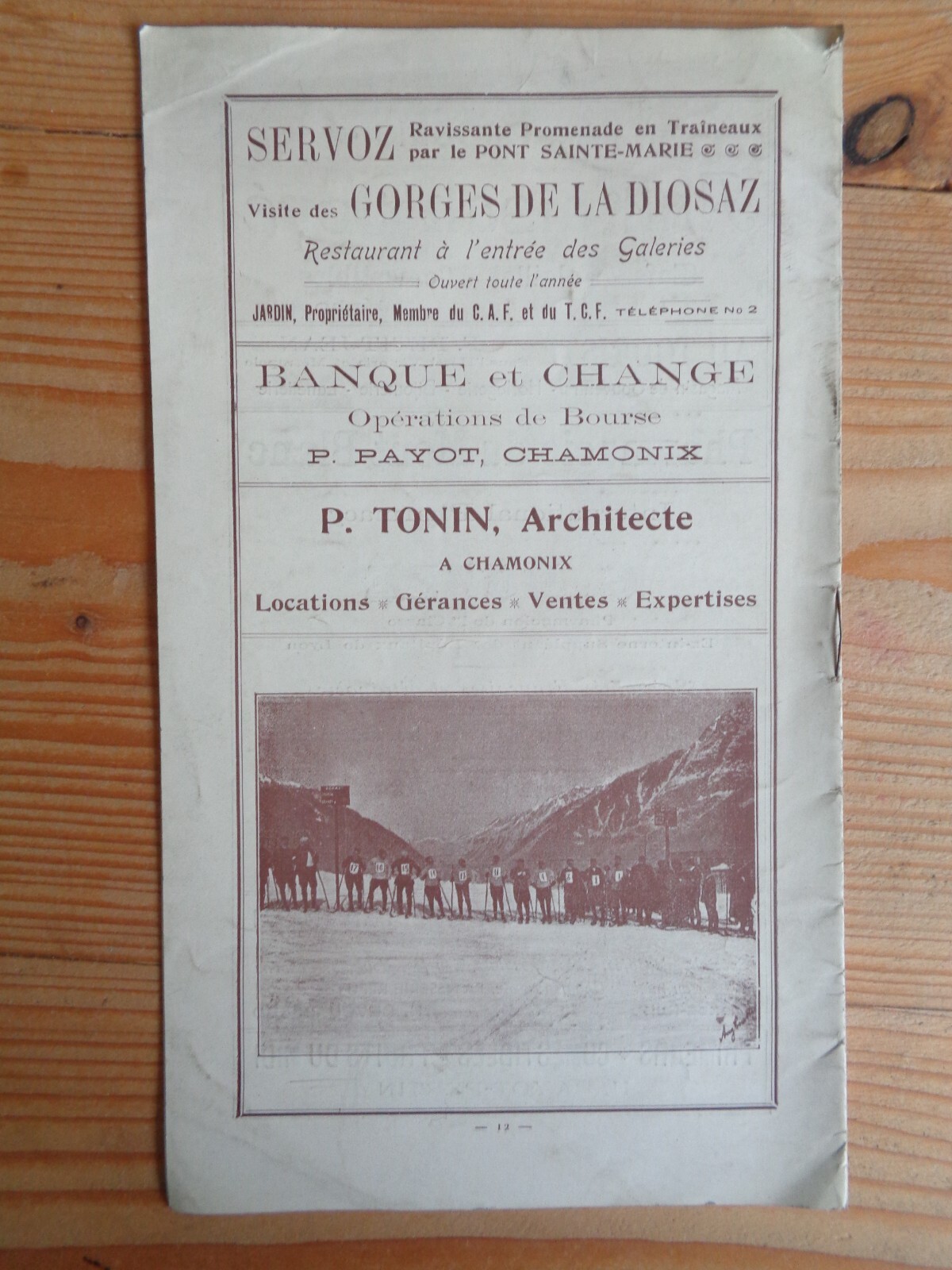 Chamonix Mont-Blanc SPORTS Winter 1916-1917 Programme Of Concours And Holidays