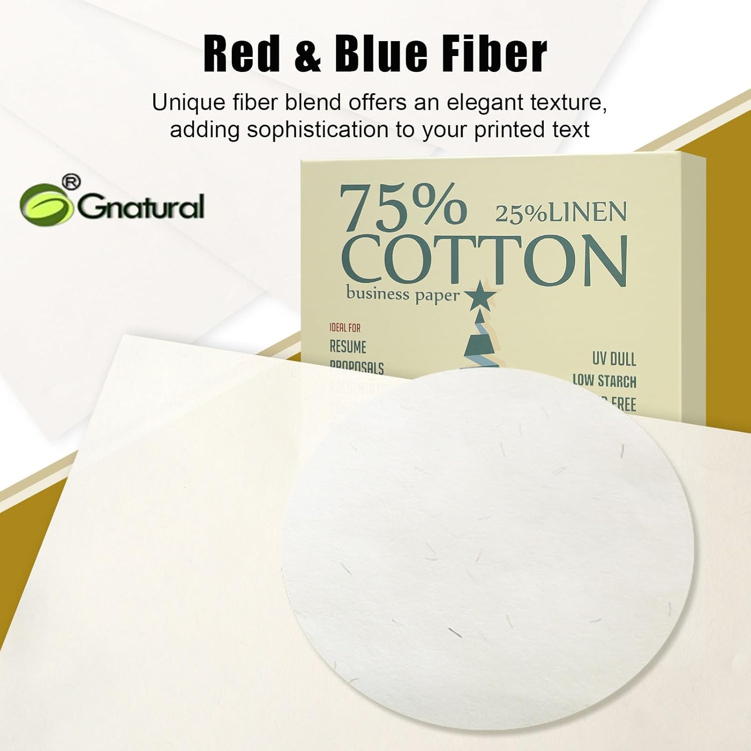 75% Cotton 25% Linen Business Paper, Ivory 85Gsm 8.5″W X 11″L Resume Paper, W…