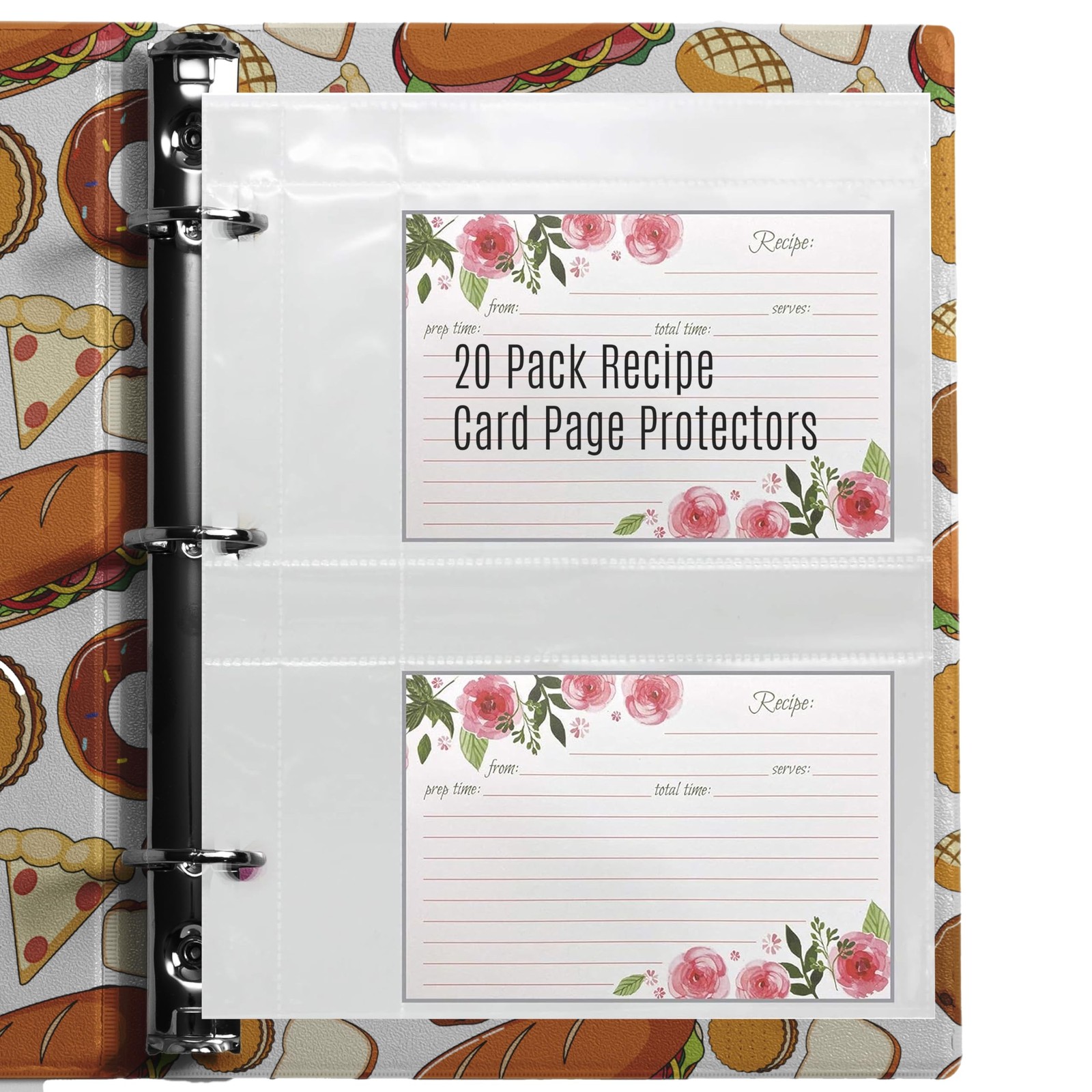 20 Pack of Recipe Card Page Protectors, Clear Refill Sheets Recipe Organizer …
