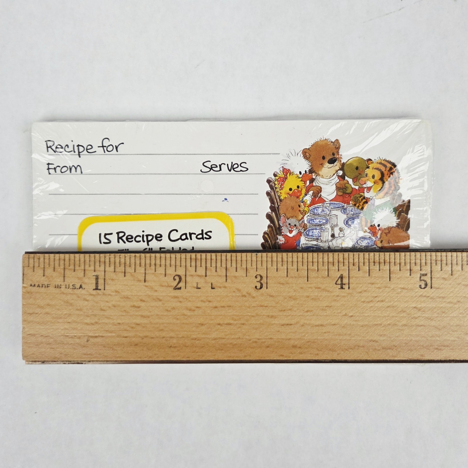 Vintage 1990s Suzy’s Zoo Folded Recipe Cards NOS Sealed 15pk Cottagecore Animals