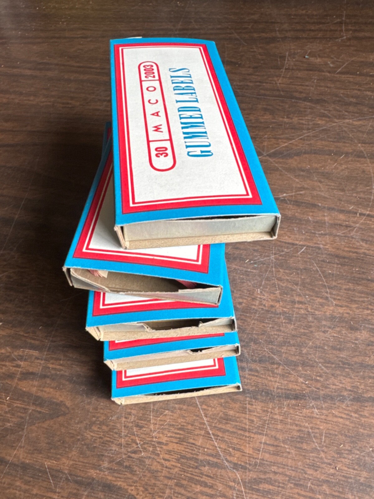 Maco Gummed Red Labels No. 2003 (5 boxes of 30) Vintage