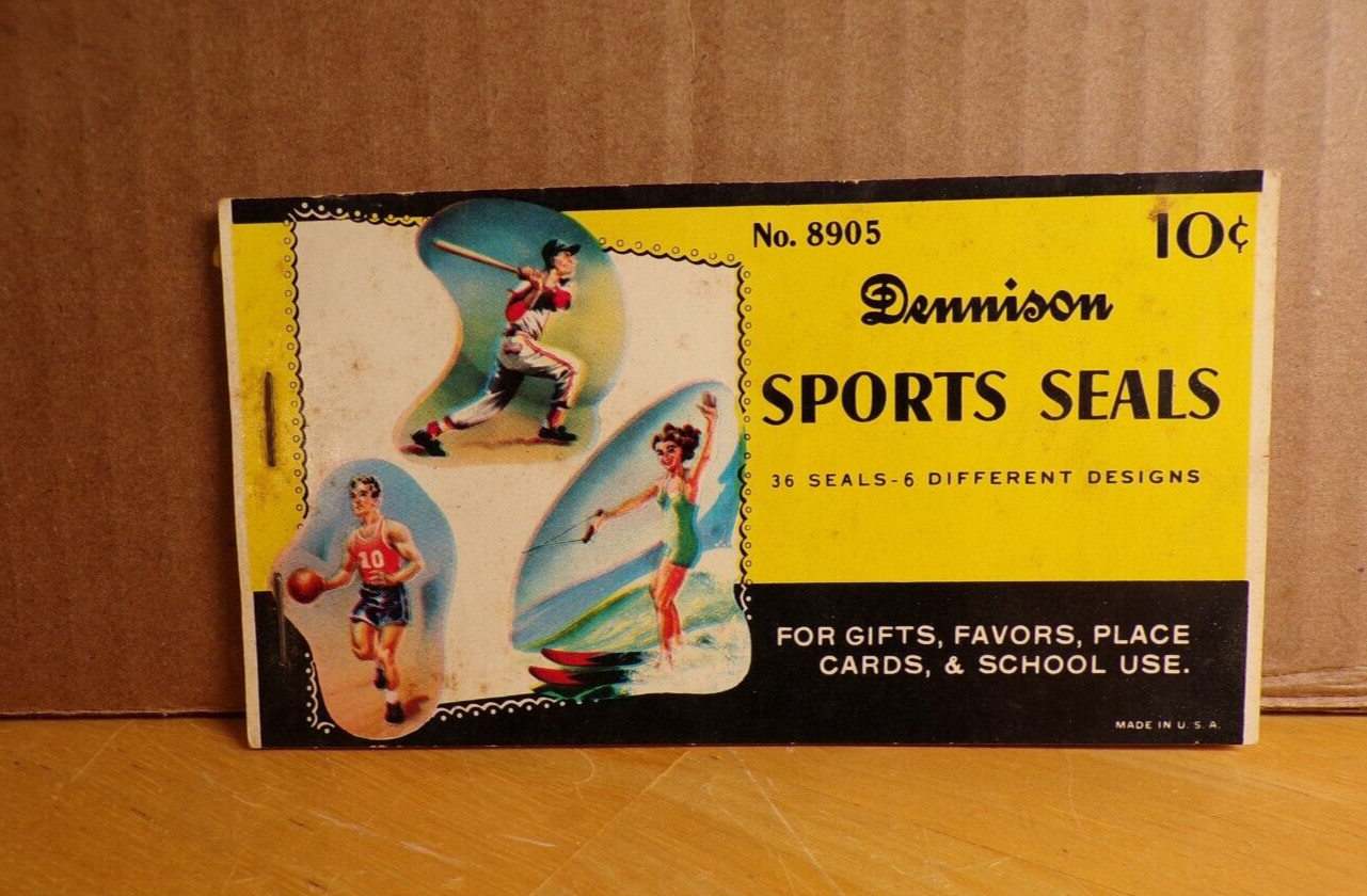 1950s Dennison Sports Seals #8905-Baseball-Football-Basketball-Golf-Hockey-Ski
