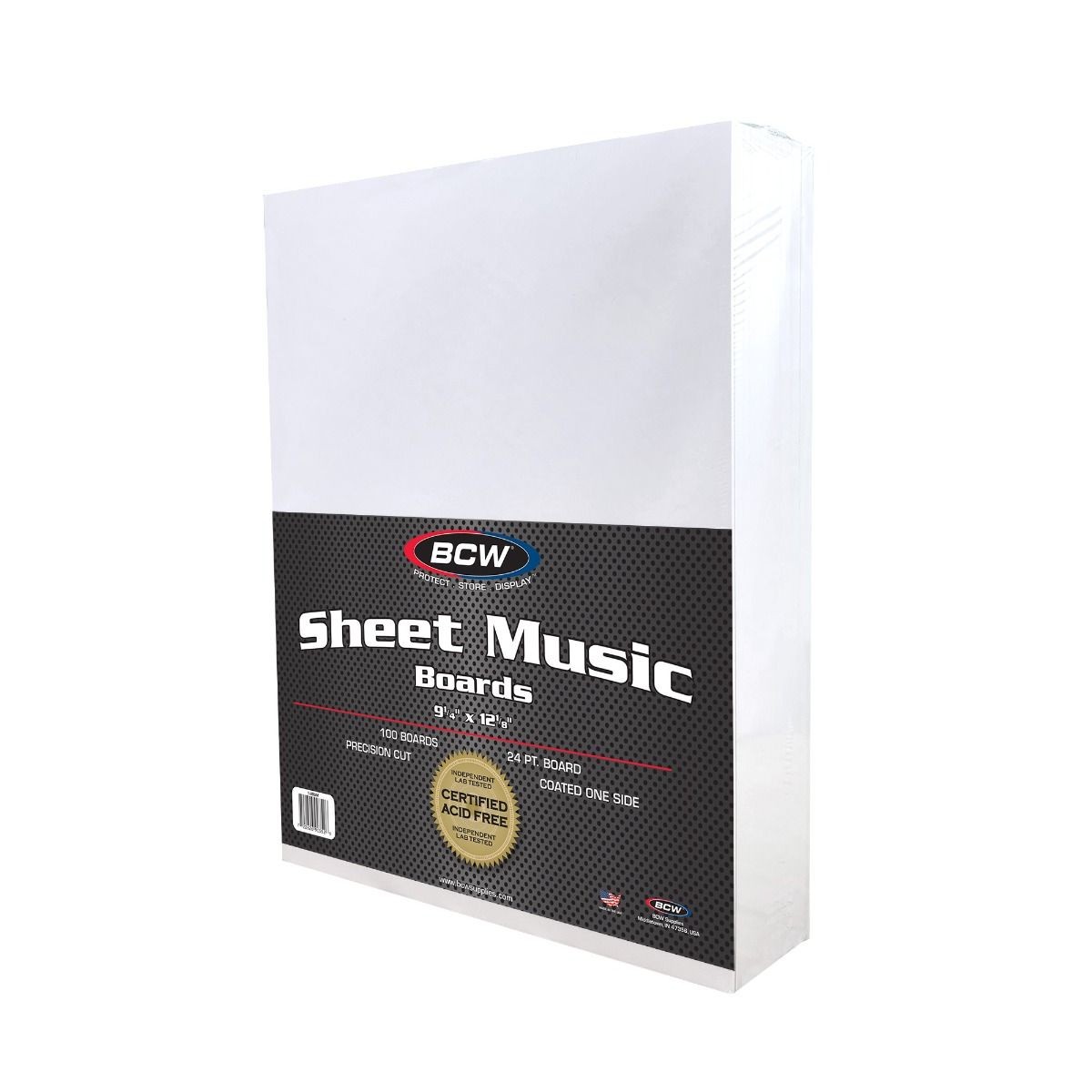 4 packs of 100 (400) BCW Acid Free 9 ¼” x 12 ⅛” Sheet Music White Backing Boards