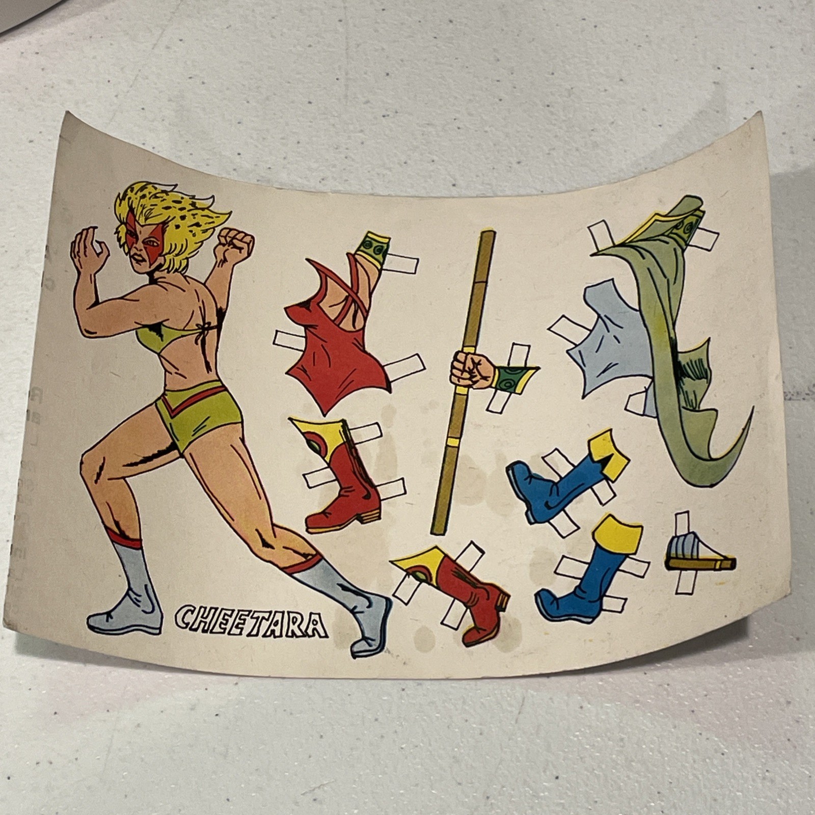 Vintage 80’s Thundercats Argentina Cut Out Paper Doll Cheetara Spanish ROCHE