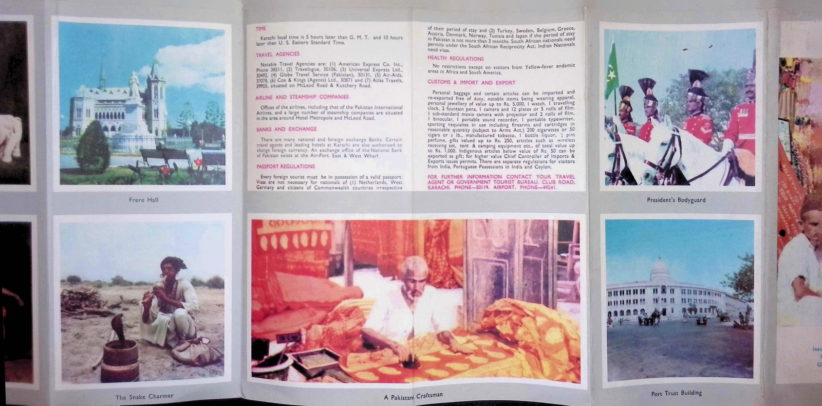 1960s Karachi Pakistan Travel Brochure Metropole Hotel Map Map Pool