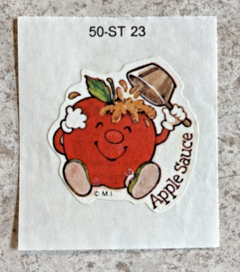 Vtg 80s Stinky Sticker Scratch ‘n Sniff Apple Sauce Scent 50-ST 23 Single Fruit