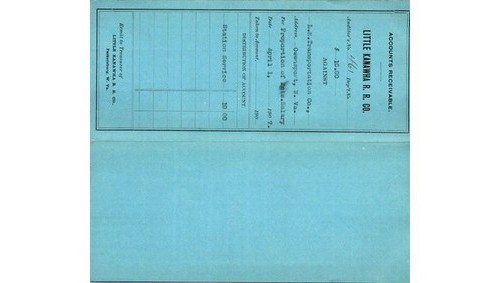 1907 Little Kanawha RR Voucher Owensport WV Railroadiana Early Twentieth Century