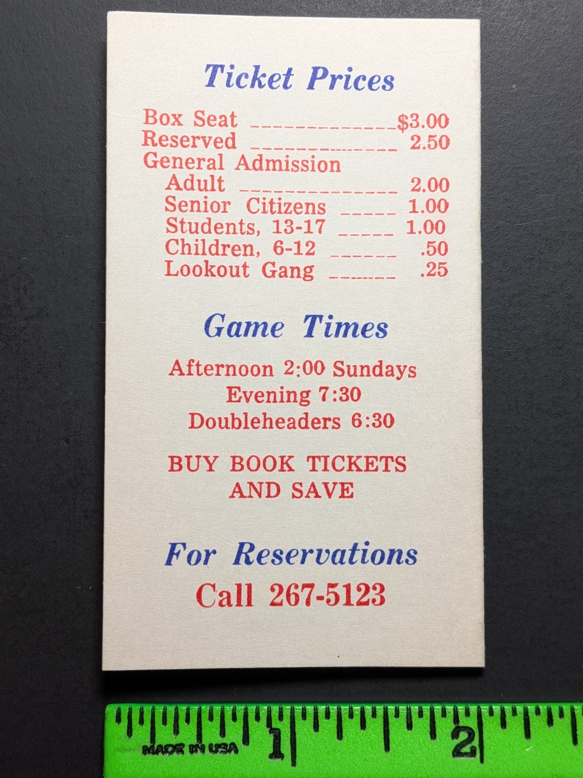 Chattanooga Lookouts 1978 Foldout Baseball Pocket Schedule