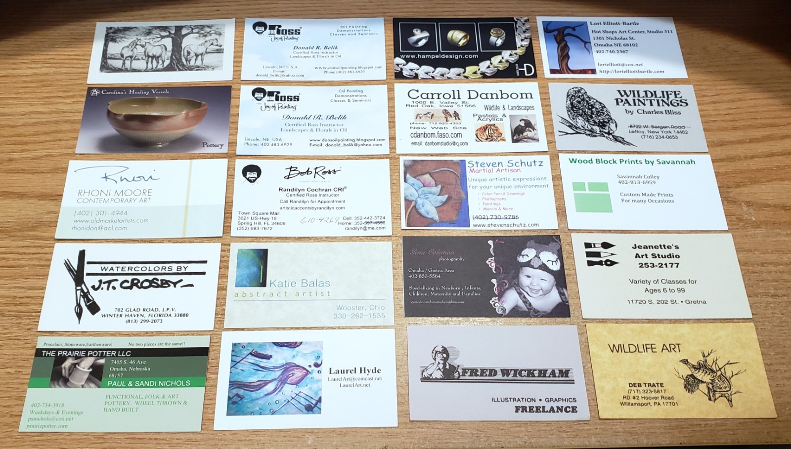 🔥 LOT of 100 ARTIST/ART Related BUSINESS CARDS for BUSINESS CARD COLLECTION L11
