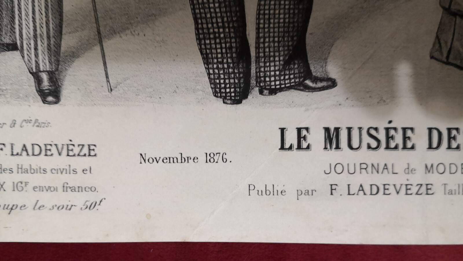 TWO ORIGINAL 19th Century FRENCH ANTIQUE PRINTS – MEN’S FASHION (Set D)