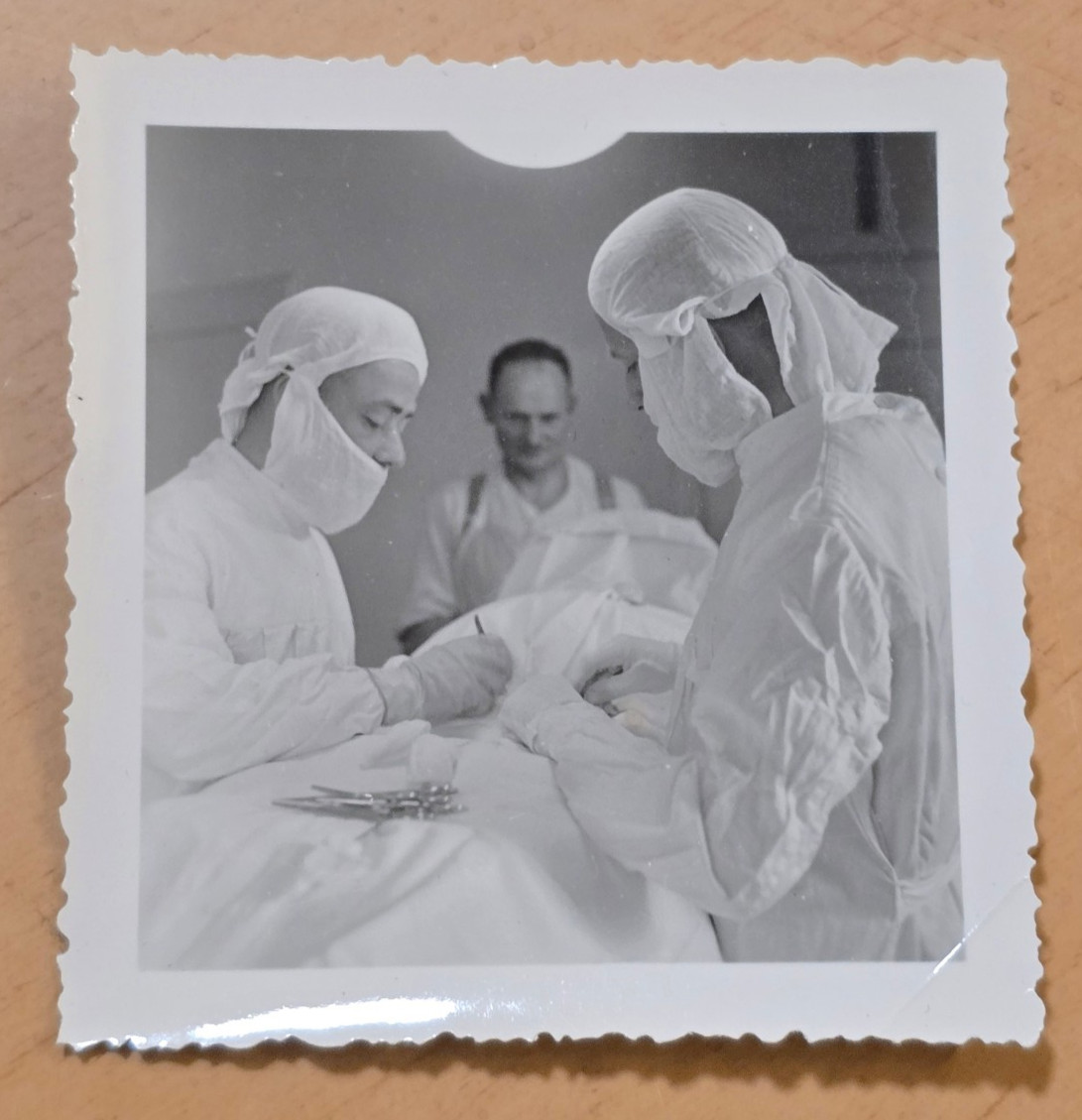 WWII German Doctors Surgery Operating Room Medical Team Original Wartime Photo