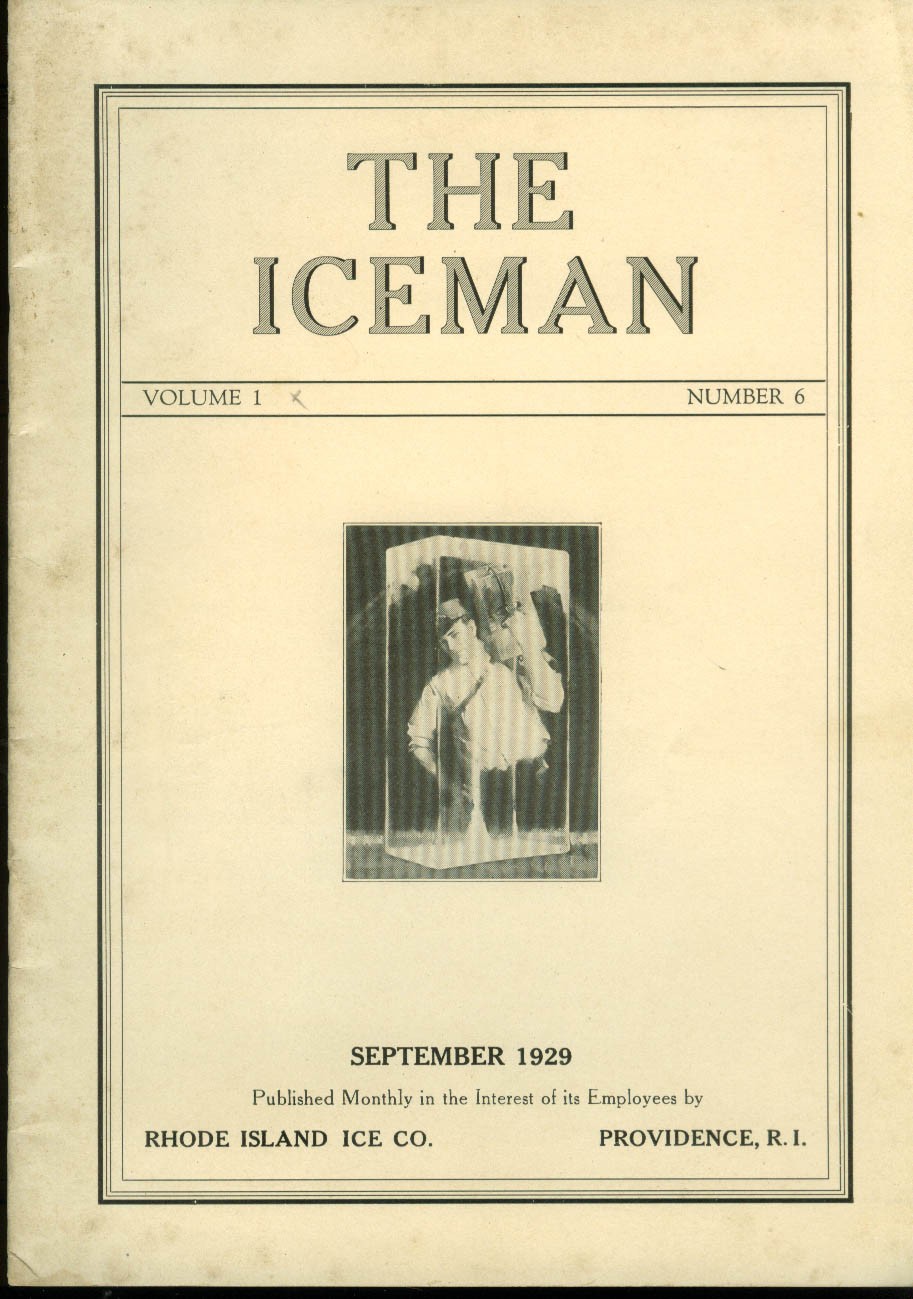 THE ICEMAN Providence Ice Co News 9 1929 Blackamore House; Baseball