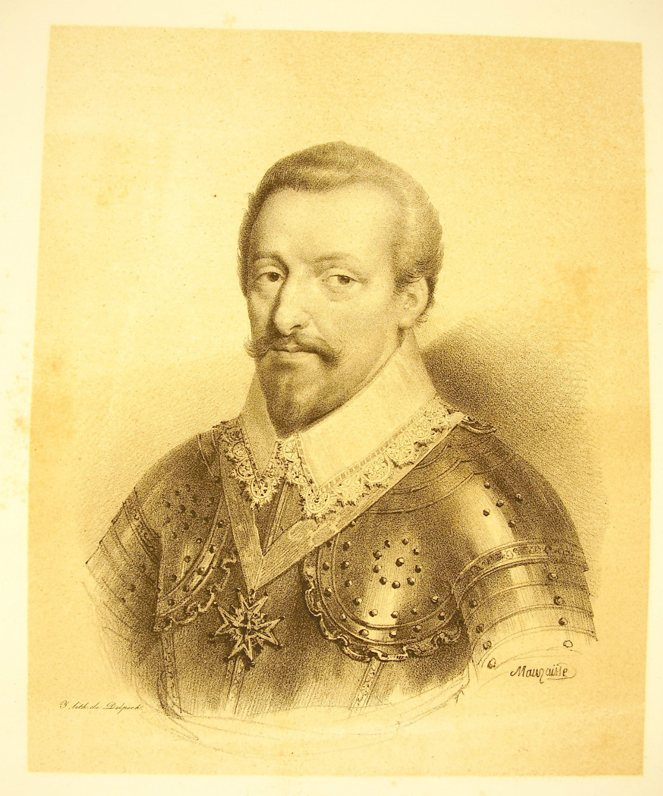 Lithograph by J-B Mauzaisse François Félix Des Balbes de Berton Duc de Crillon