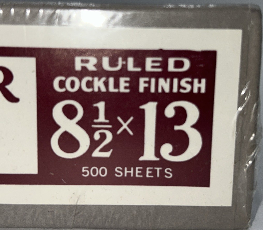 VTG Southworth Paper RaceRase 8.5×13″ Ruled Cockle Finish 419 D R 500 Sheets