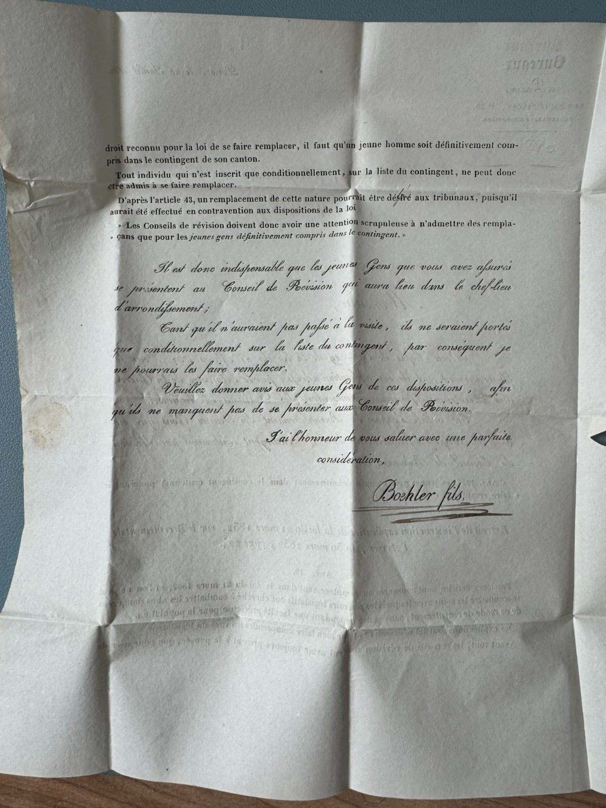 1832 Letter Paris Pluméliau Morbihan Seal 60 P.P. J Postage Paid Recruitment