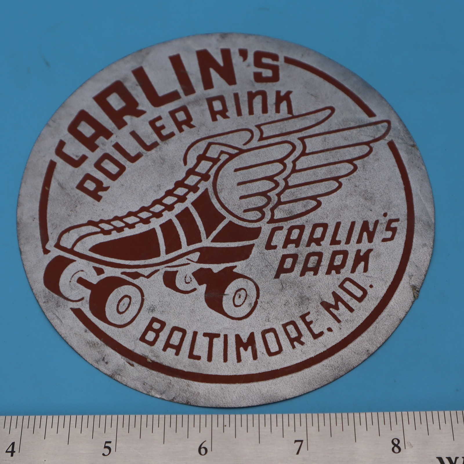 CARLIN’S 1940s BALTIMORE MD. Vintage Roller Skating Rink Sticker Label Decal