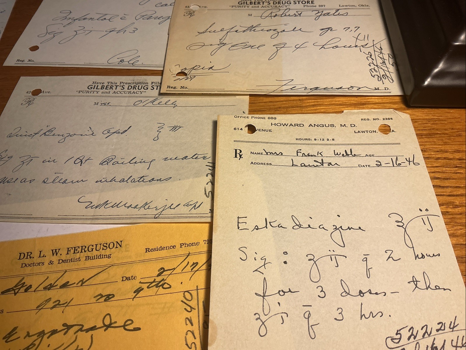 Vintage 1940’s Prescriptions Lawton, Oklahoma