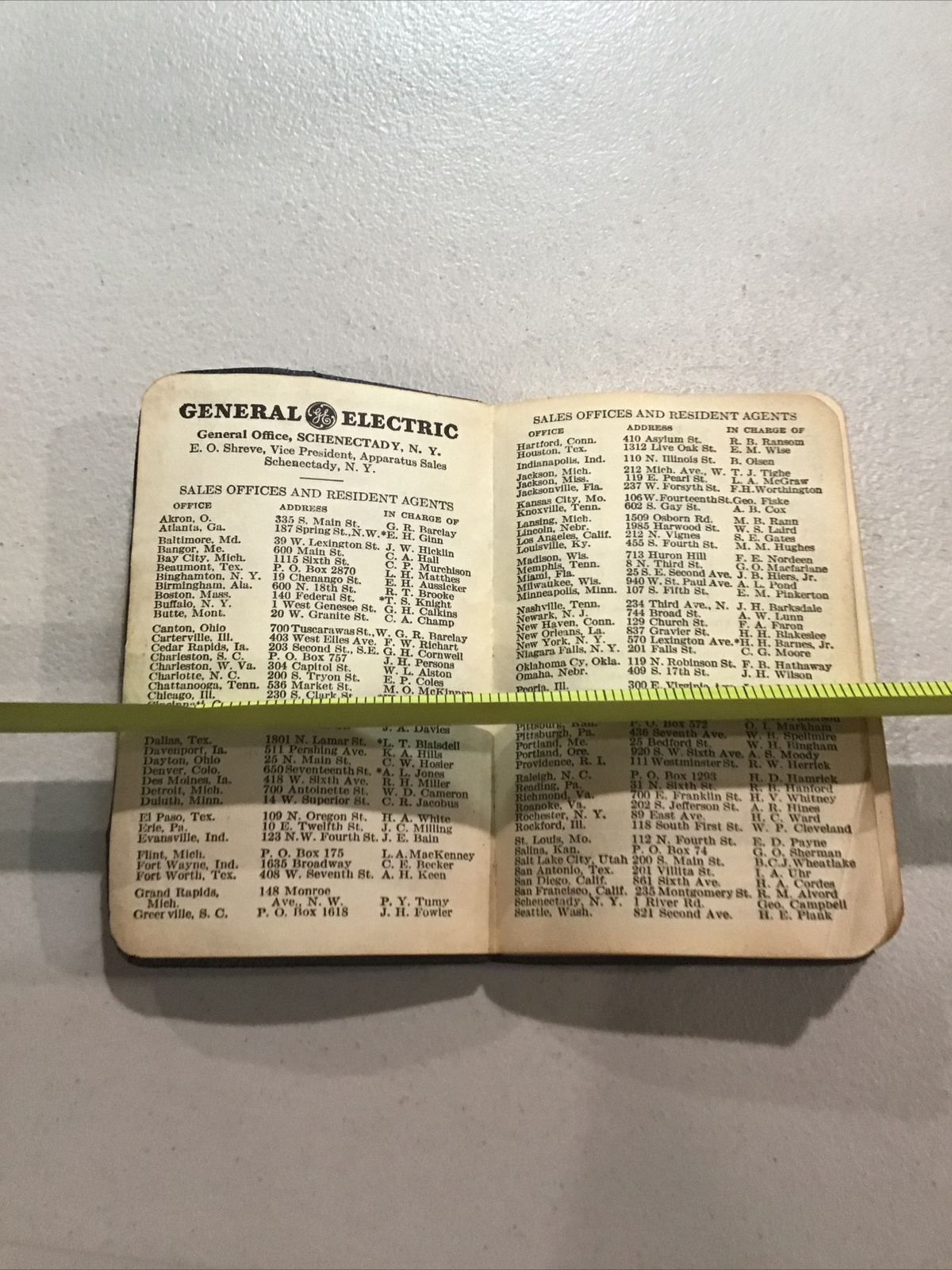 1939 GE General Electric Map, Calendar, Date Book Mini Guide Canton Ohio Co