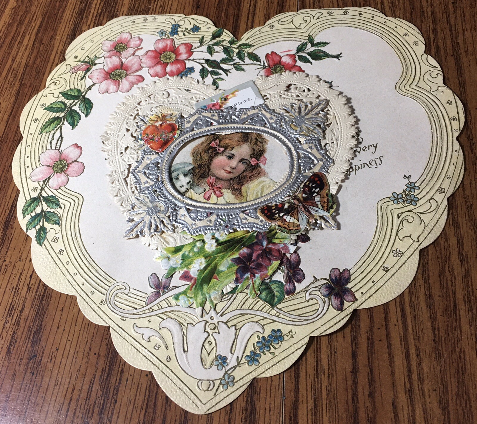 Antique Heart Valentine, To Baby from Grandma 1908 Valentine’s Day Card