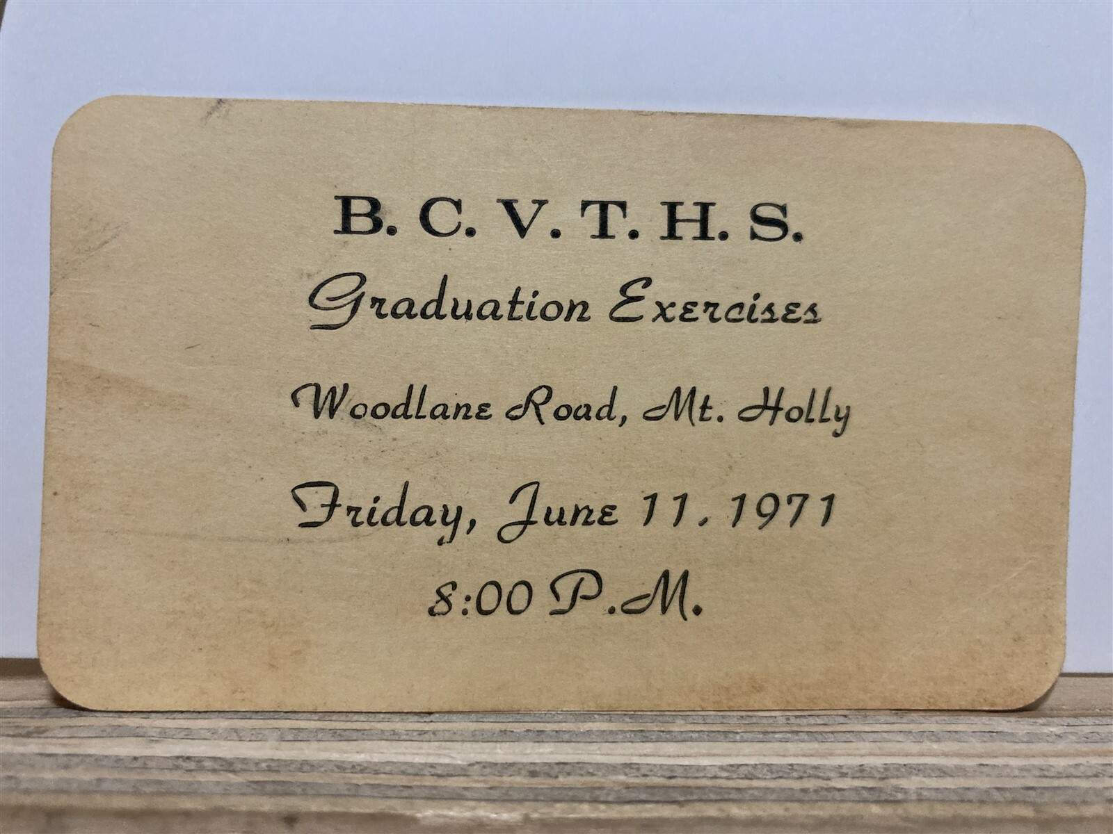 1971 Burlington County Vocational Tech Vo-Tech High School Mt. Holly NJ Ticket