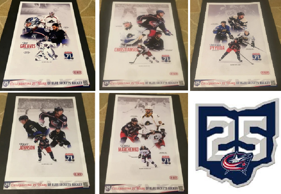 Columbus Blue Jackets & Cleveland Monsters Interskate 71 Posters 2025-26 (Lot-5)