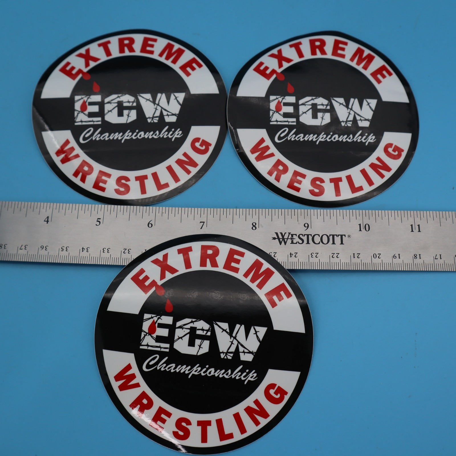 ECW Awesome Sticker LOT 3 Extreme Championship Wrestling 1990’s ECW RARE 4″ NEW