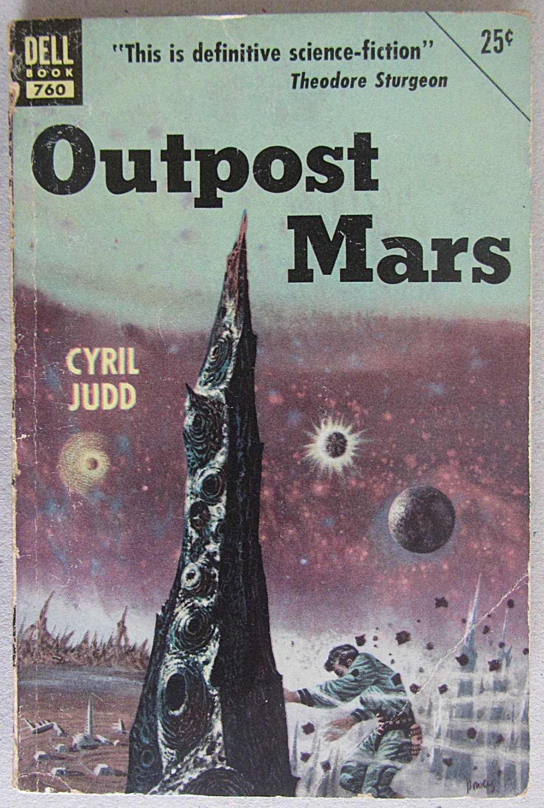 OUTPOST MARS~CYRIL JUDD~DELL BOOKS #760~MASS MARKET PAPERBACK~1952~VERY GOOD