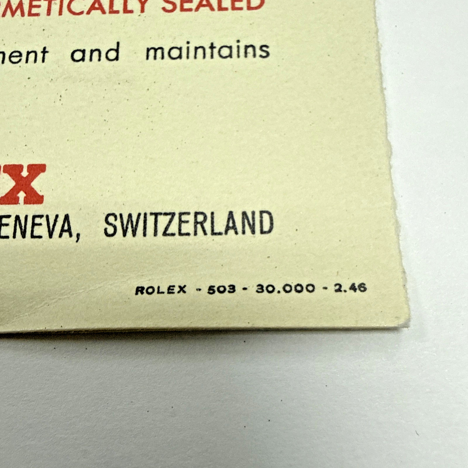 Rolex Vintage 1946 “Oyster Guarantee” Rare Blank Certificate In 4 Languages