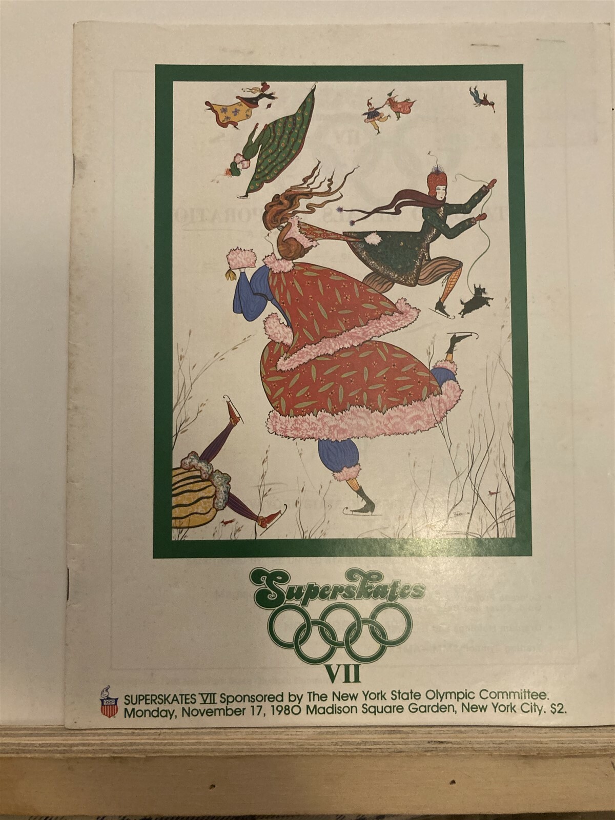 1980 Olympic Superskates Ice Skating Madison Square Garden NY Program Ticket Vtg
