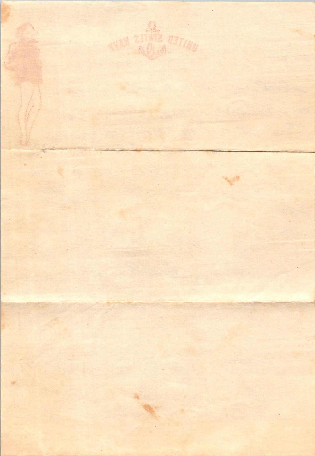 Korean War US Navy Letter San Diego Pin-Up Stationery Envelope 1923 Cursive
