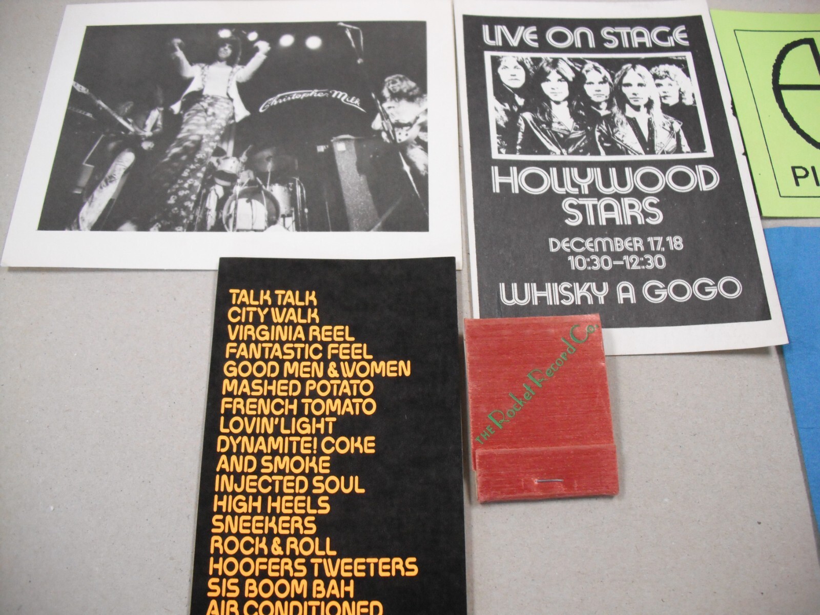 10 1970s & 80s Rock Band & Hollywood Music Club & Studio Promo Items!