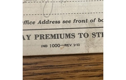 Prudential Insurance Premium Receipt Book 1933-36 Philly PA Paper Americana