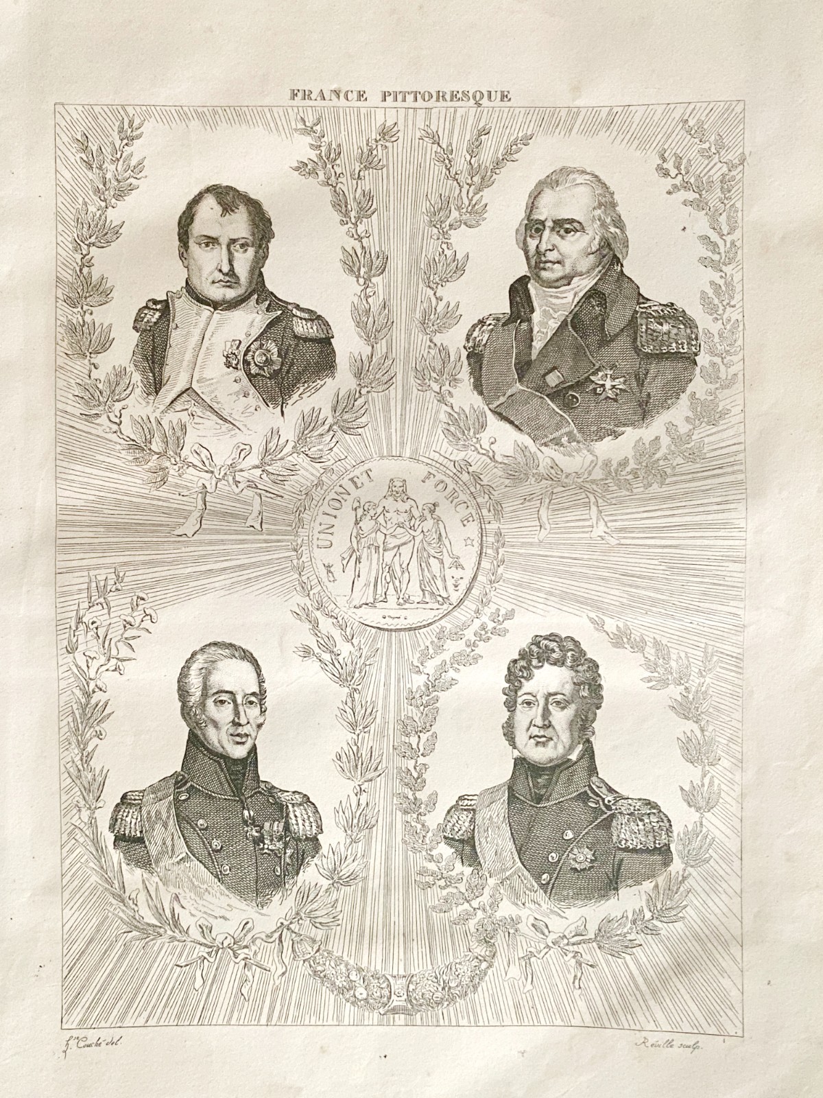 Engraving France Picturesque 1835 “Union And Strength Napoleon I”