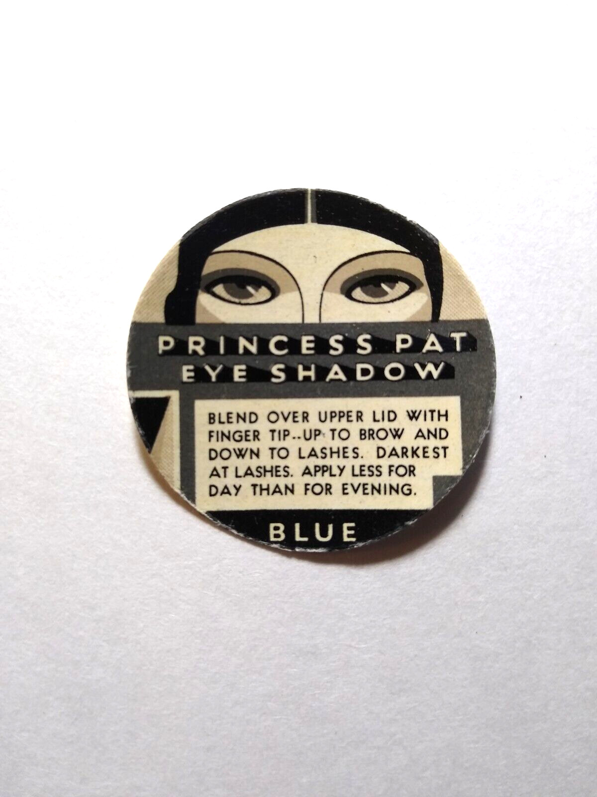 Princess Pat Eye Shadow Makeup Product Label 1940s Vintage Original Art Deco