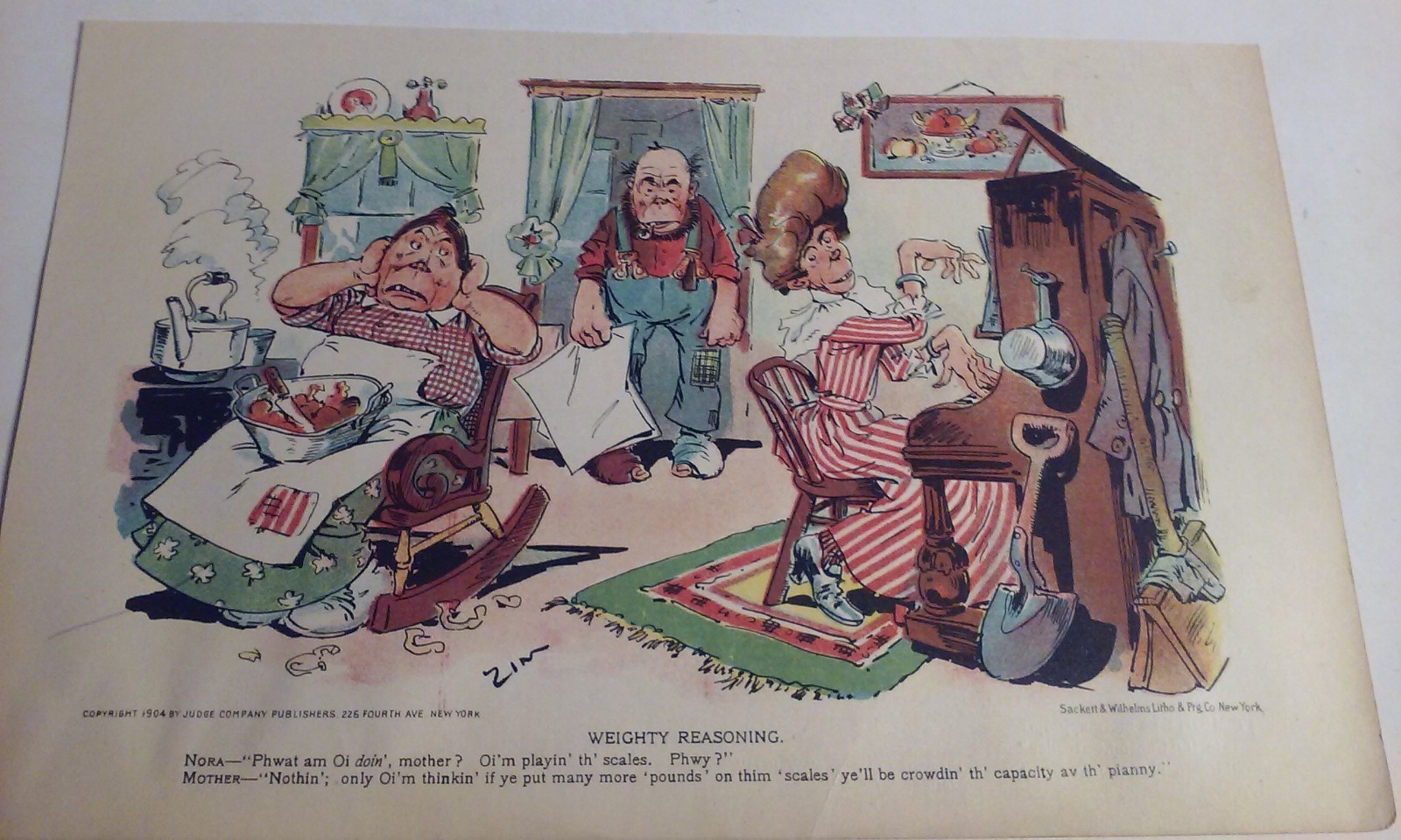 10 Early 1900’s Original Era Color Cartoons w/ Slang American Dialect Captions