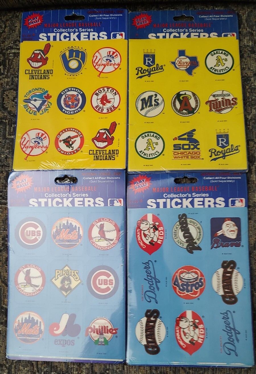 Gibson Greetings MLB TEAM Stickers Sheet American & National League – 4