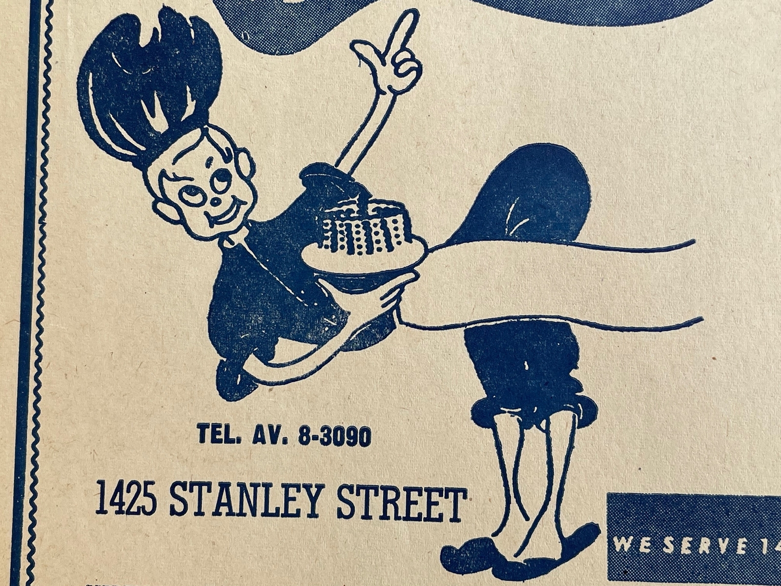 1970’s Placemat PAM-PAM Cafe Coffee Restaurant Stanley Street Montreal Canada