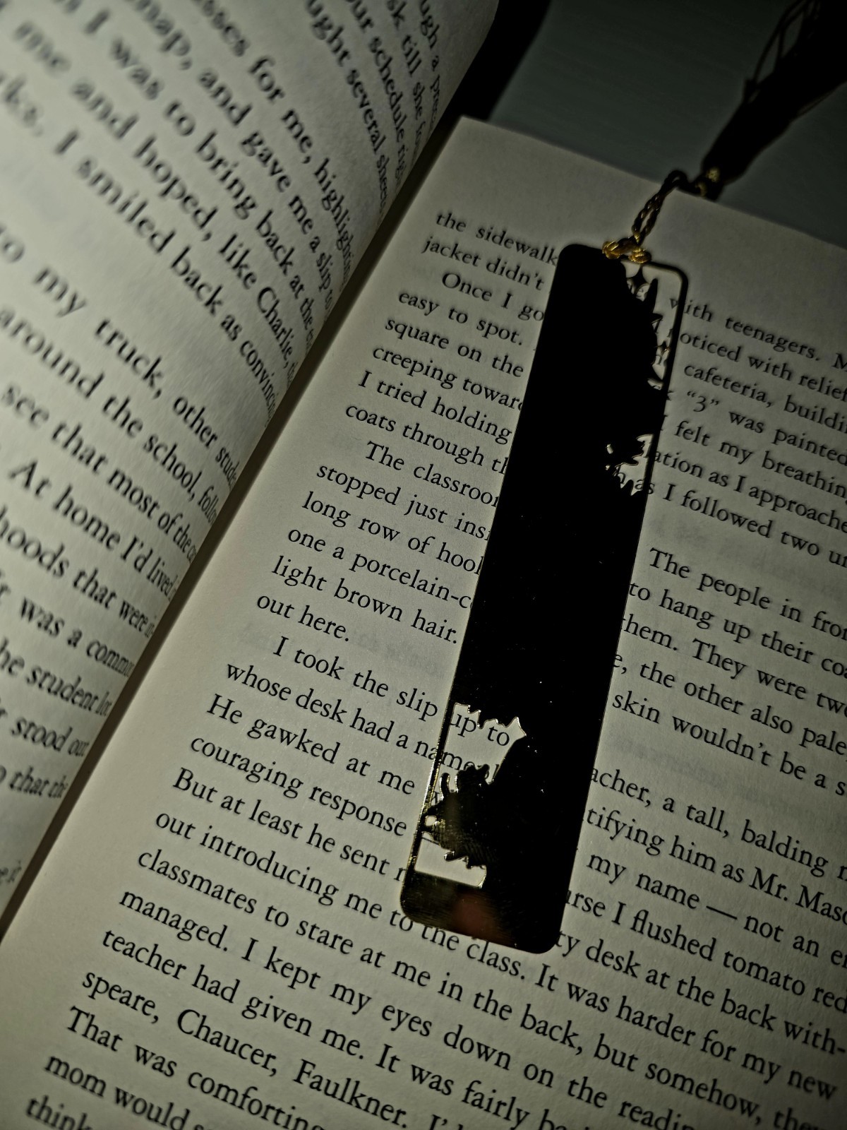 Sunflower Floral Thin Metal Bookmark Rectangle Multicolor Pattern w/ Gold Tassel