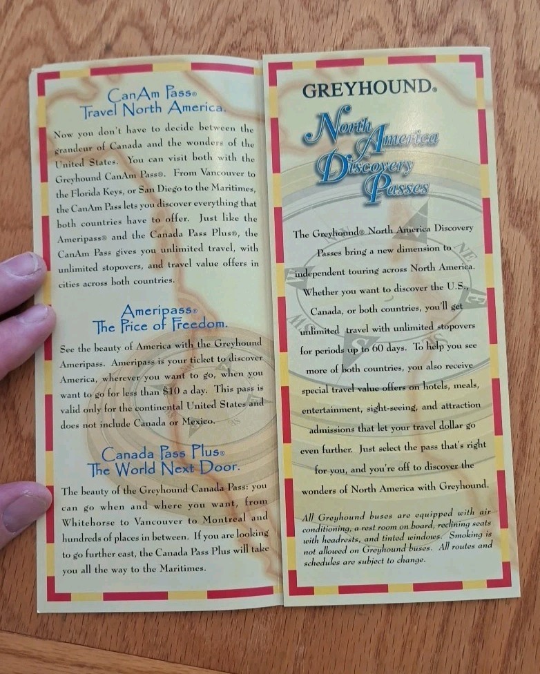 Greyhound Bus Lines Ameripass 2001 Pass Program Guide and Pamphlet Lot