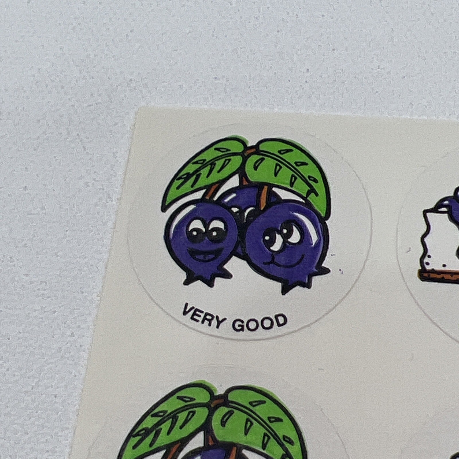 RARE Vintage Matte Scratch & Sniff Stickers 70’s Blueberry Blueberry Cheesecake